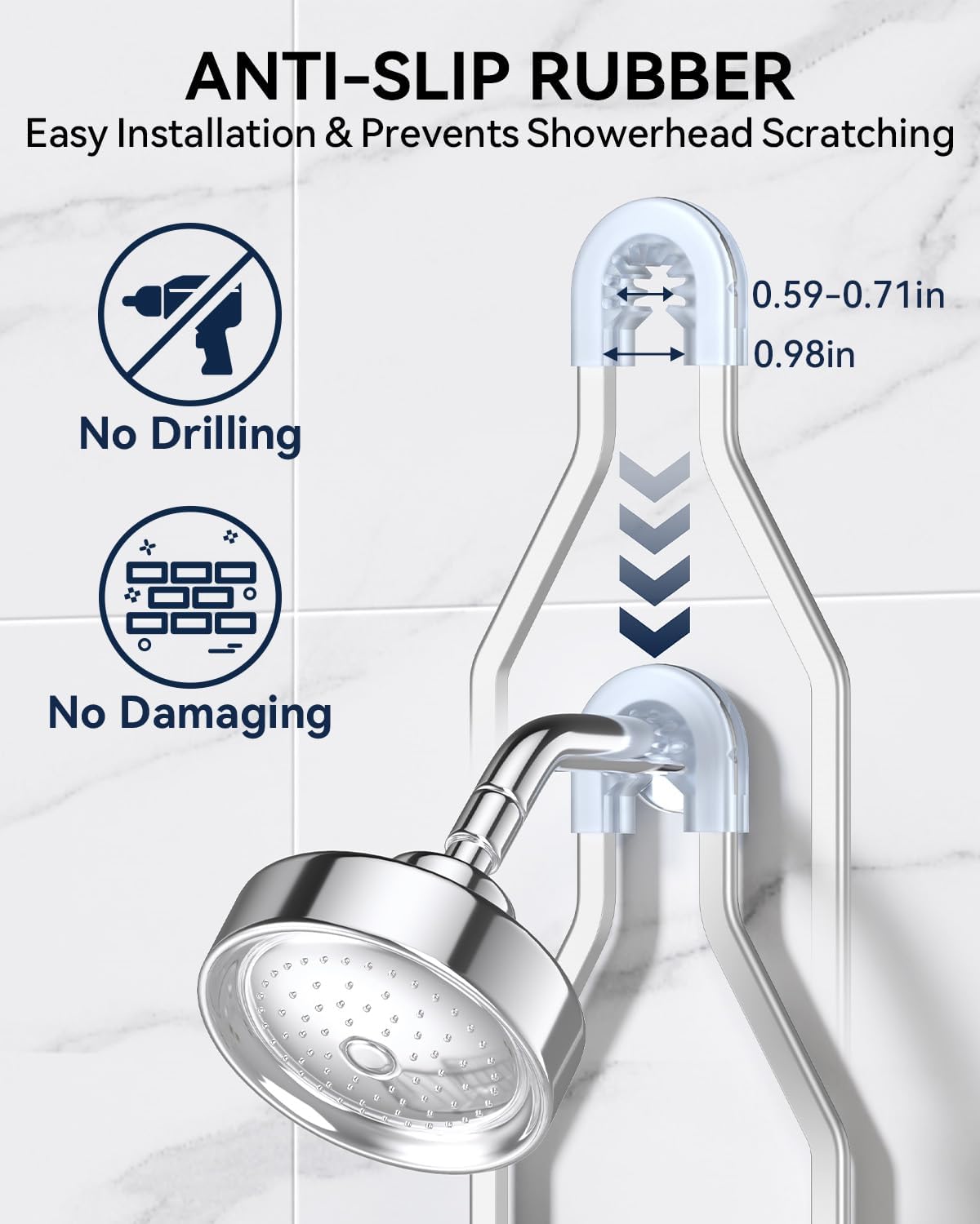 YASONIC Never Rust Shower Caddy Hanging, Aluminum Shower Racks for Inside Shower, 2-Tier Shower Organizer Hanging Over Shower Head with Hooks and Soap Holder, Silver