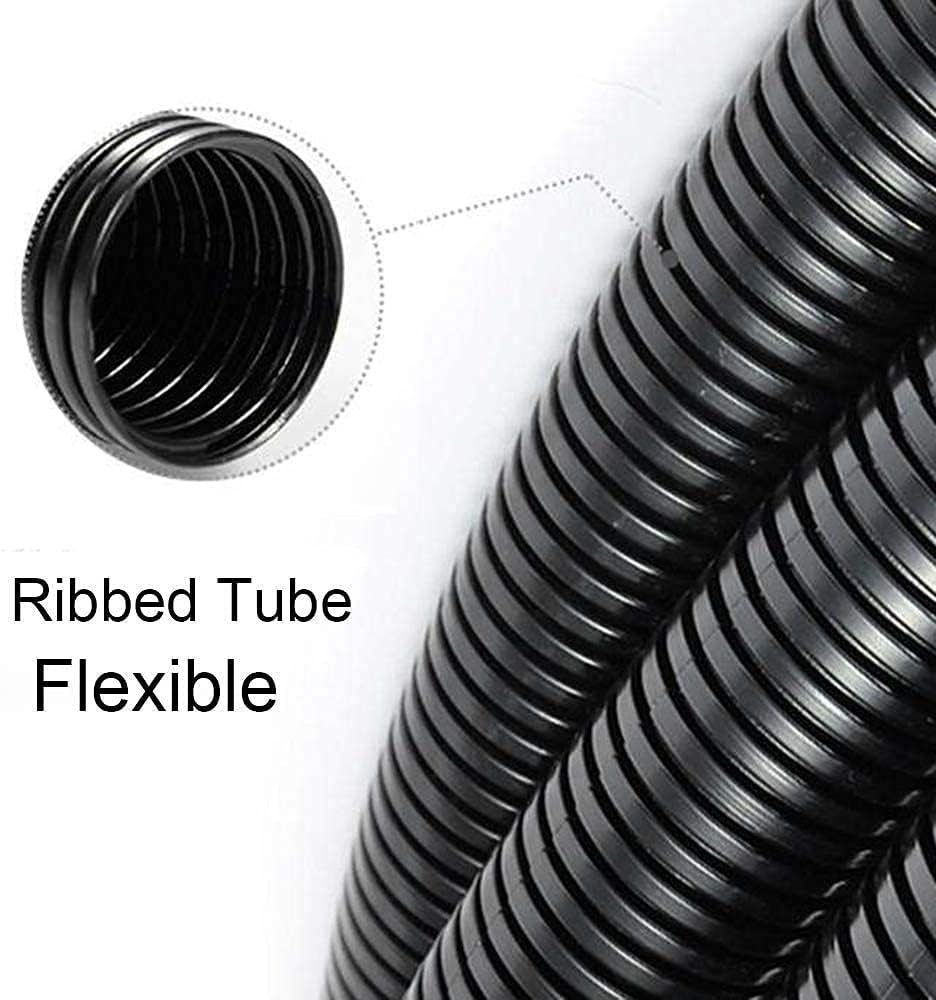ZhiYo 20 FT 1/2” 100 FT 1/4” Split Wire Loom Tubing Wire Conduit – Black Bundle