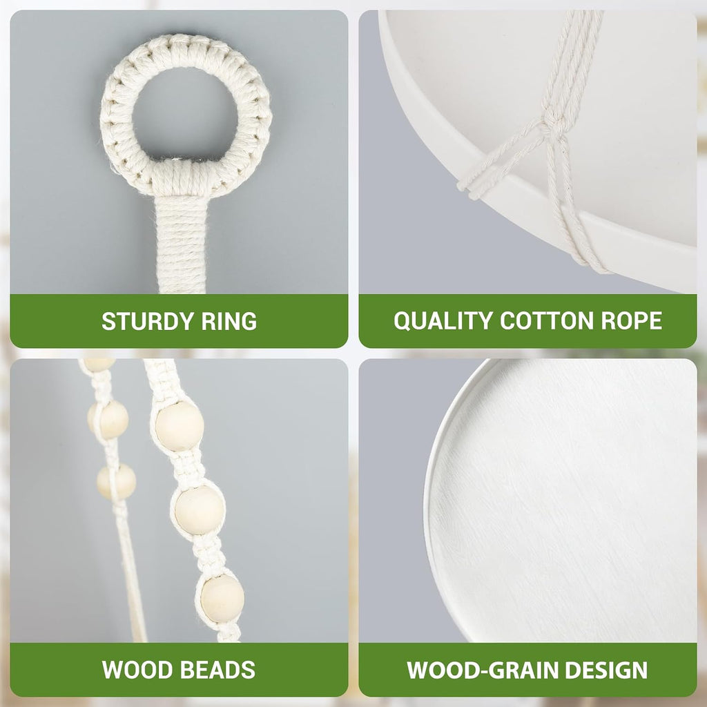 GREANER Macrame Plant Hangers Indoor, 2 Sets Hanging Planter Rack