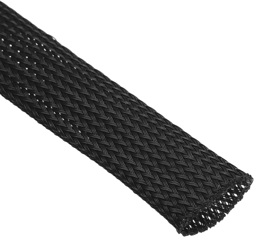 uxcell Expandable Sleeving,1-inch 25ft Cable Sleeve, Black
