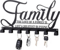 Hicarer Family Key Holder Metal Hooks Decorative Hanger Black Rack Wall Mount Organizer with Screws and Anchors for Keys Hat Kitchen Entryway Front Door Home Decor(Stylish Style)