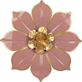 Villa Como 10" Pink and Gold Metal Flowers Wall Art Decor Wall Accent 1PC