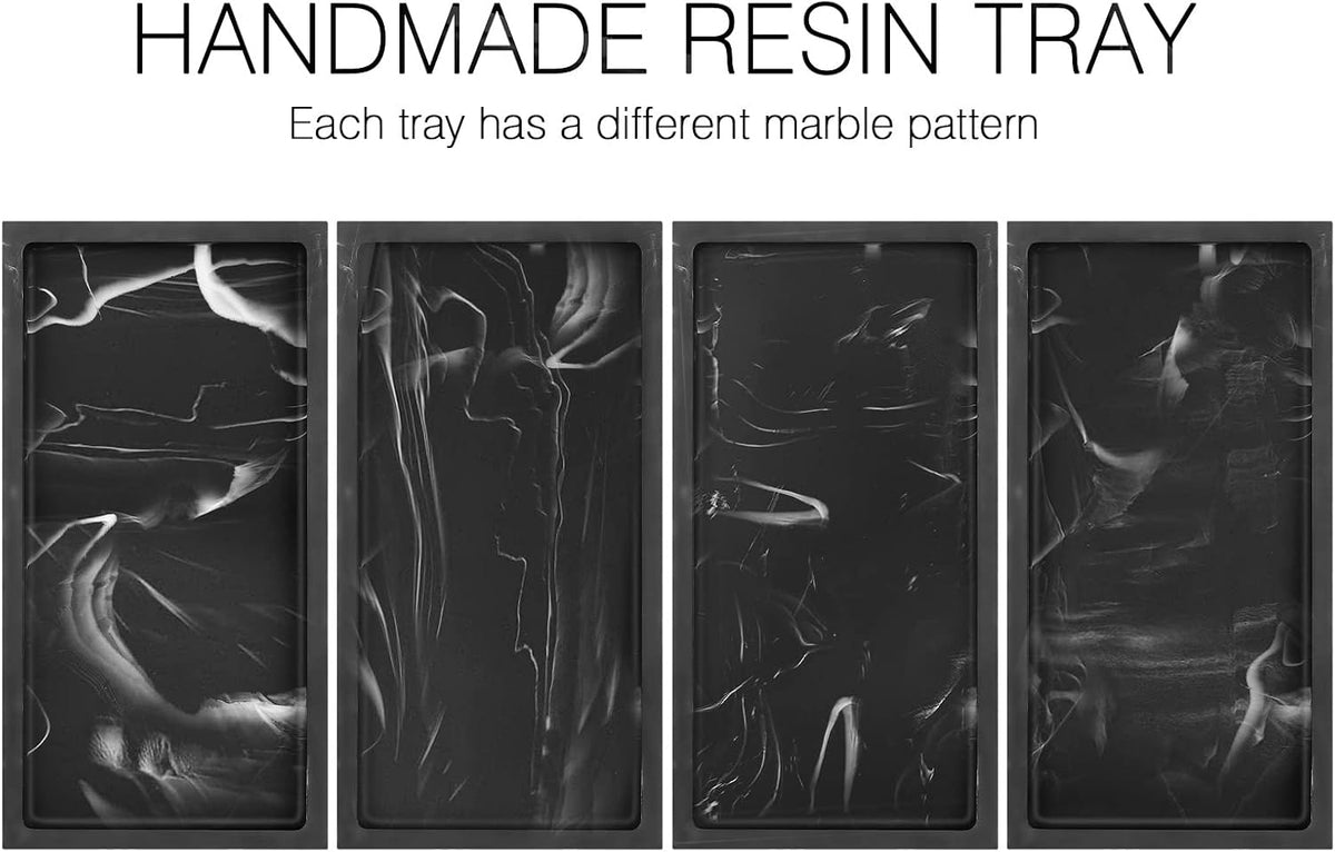 Luxspire Resin Bathroom Vanity Tray Countertop Organizer, Mini, Ink Black
