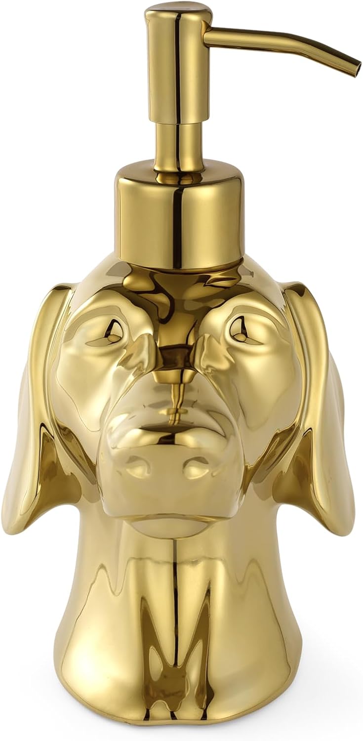 Gold Dachshund Hand Soap Dispenser Lotion Diapenser Dog Lover Gift