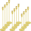 Gold Candlestick Holder Set of 12 for Taper Candles, Decorative Candle Holders Bulk Candle Stick Holders Taper Candle Holders for Table Centerpiece Wedding Dinning Party Anniversary Home Decor