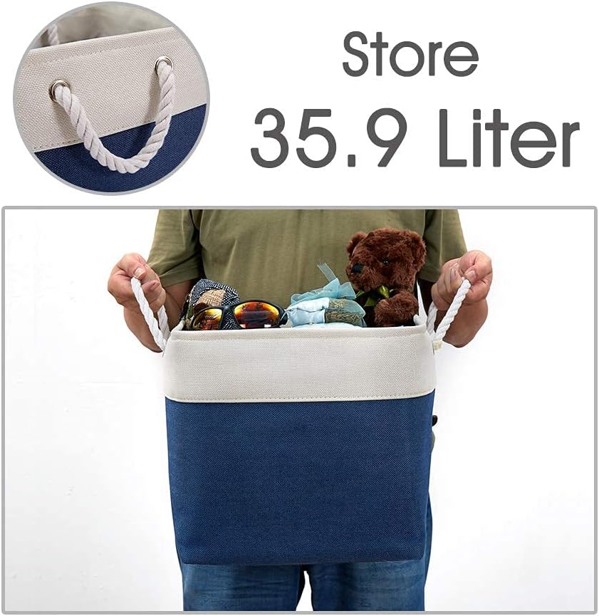 DECOMOMO Cube Storage Bin 13x13 with rope handles, Kallax Storage Cubes