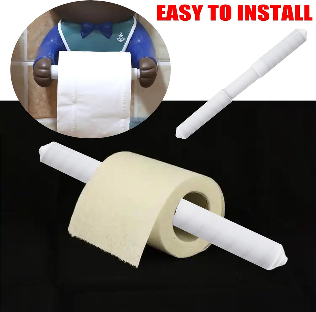 2 Pack Toilet Paper Roll Holder Replacement Rod,White,Extended Version