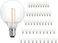 SUNTHIN 50 Pack G40 LED Bulbs, 1W LED Bulbs with E12 Base, 5 Watt Incandescent Bulbs Equivalent, Warm White 2700K, Replacement Bulbs for Globe String Lights, Indoor & Outdoor Use