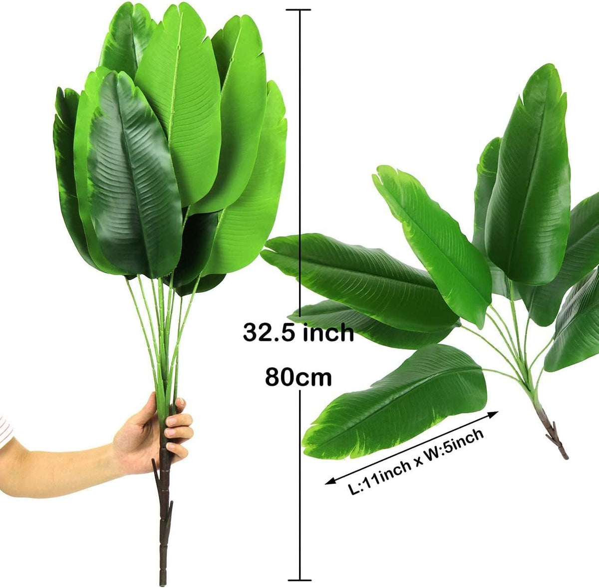 Artificial Bird of Paradise Plant, Fake Banana Tropical Palm Tree 1 Pack