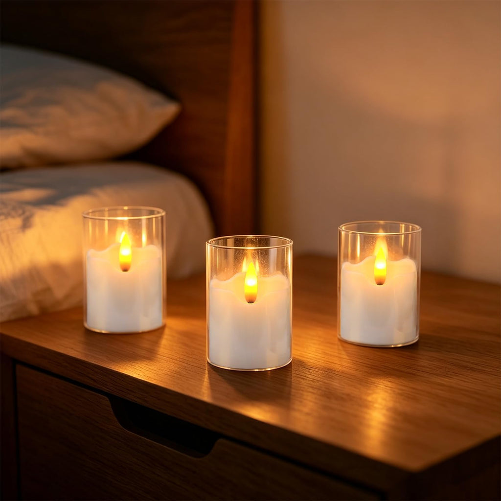 12Pcs Acrylic Flameless LED Tea Lights Candles with Remote Timer