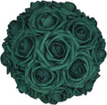 25pcs Artificial Flowers，Real Touch Artificial Foam Roses Decoration DIY for Wedding Bridesmaid Bridal Bouquet Centerpieces Party (25, Army Green)