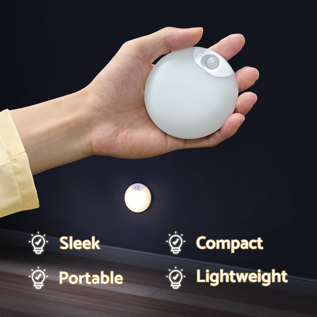 DAZZY DOT Rechargeable Night Light Motion Sensor, Battery Night Light