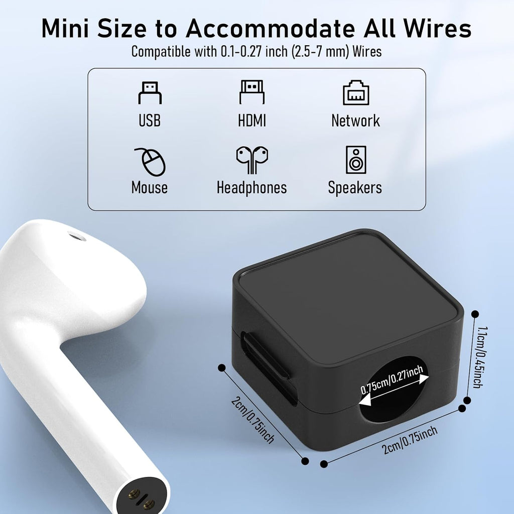 ELZO 12Pack Magnetic Cable Clips,Cord Organizer Holder for Cable Management,Strong Adhesive Charger Wire Organizer Keeper Magnetic Easy Open for Home,Office,Car,Desk,Nightstand-Black