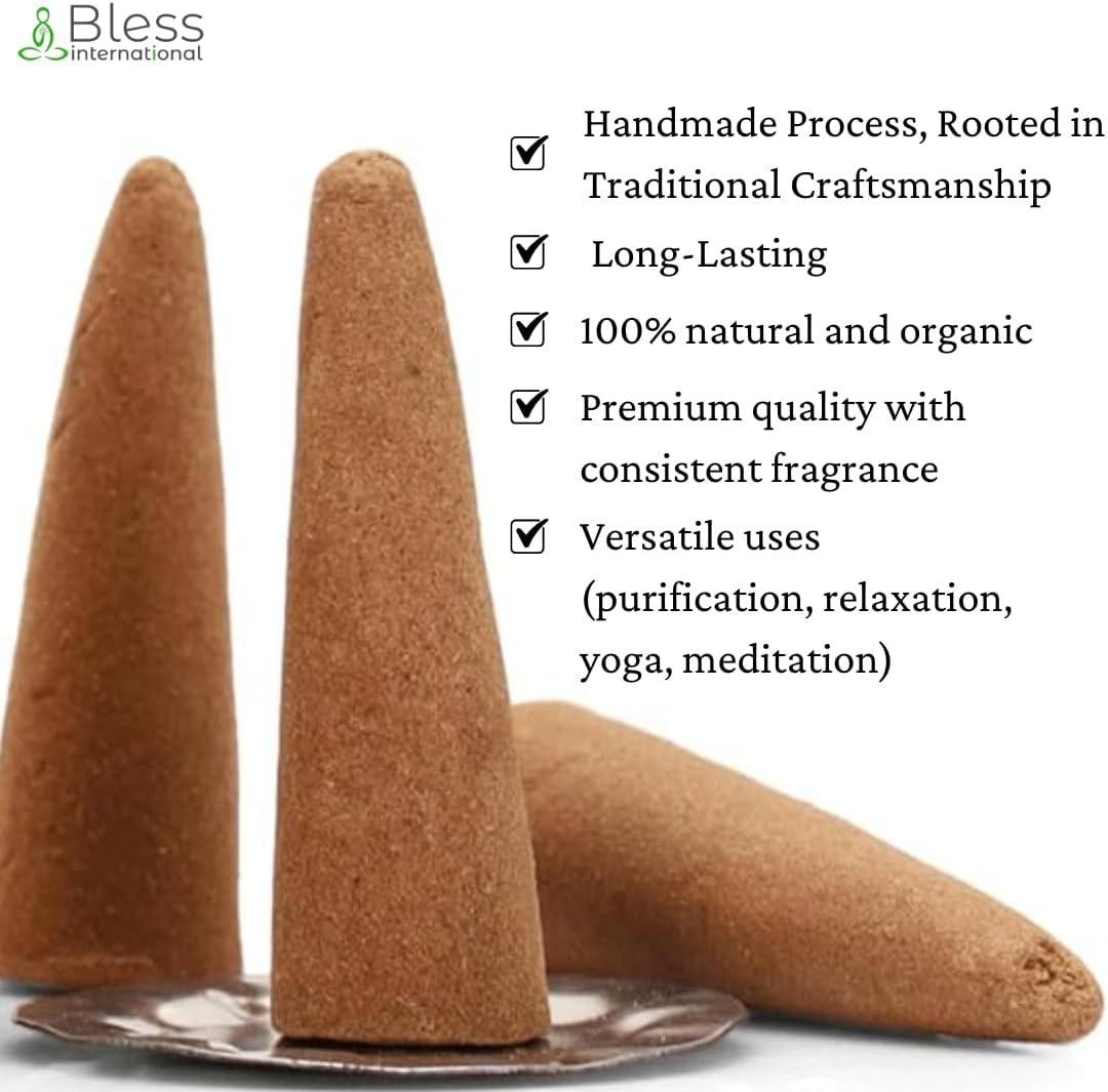 Bless-International Frankincense-and-Myrrh-100%-Natural-Incense-Backflow-Cones-for-Waterfall Handmade-Organic-Chemicals-Free for-Purification-Relaxation-Positivity-Meditation The-Best-scents-60-Count