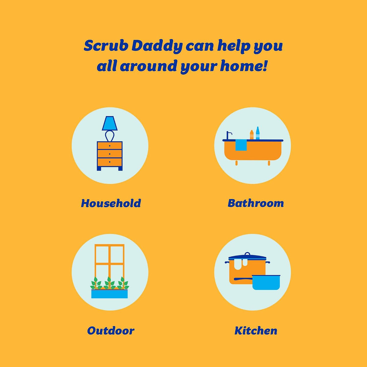 Scrub Daddy Colors Kitchen Sponges, Dish Sponges for Washing Up, Texture Changing Washing Up Sponge, Non Scratch Dish Scrubber, Odour Resistant Bathroom Cleaning Products, Dishwasher Safe, Pack of 2