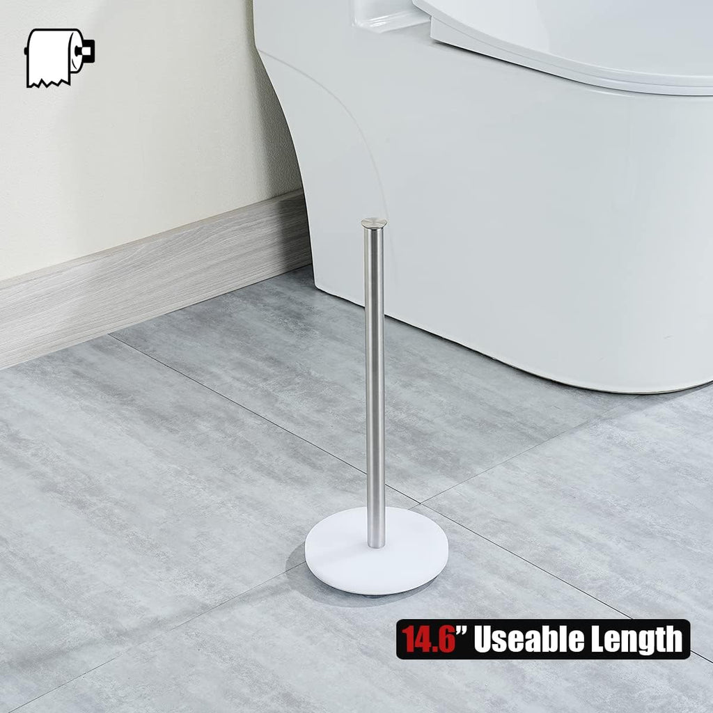 JQK Toilet Paper Storage Stand, 304 Stainless Steel Thicken 0.8mm Tissue Reserve Holder Dispenser for Bathroom, Brushed Steel, TPS180-WN
