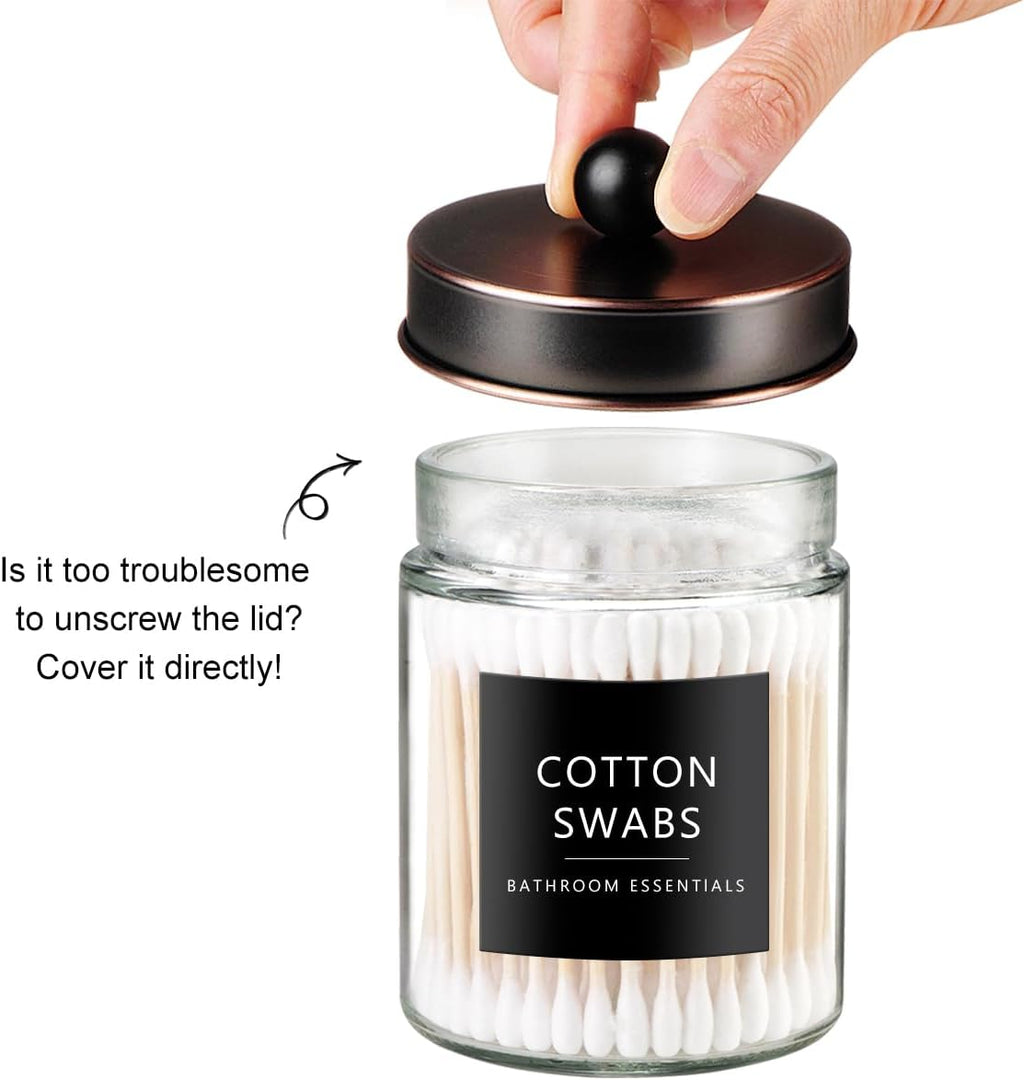 SheeChung 3 Pack Glass Apothecary Jars with Acrylic Vanity Tray