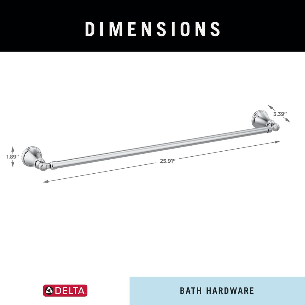 DELTA FAUCET 73224 Woodhurst 24 in. Wall Mount Towel Bar Bath Hardware Accessory in Polished Chrome