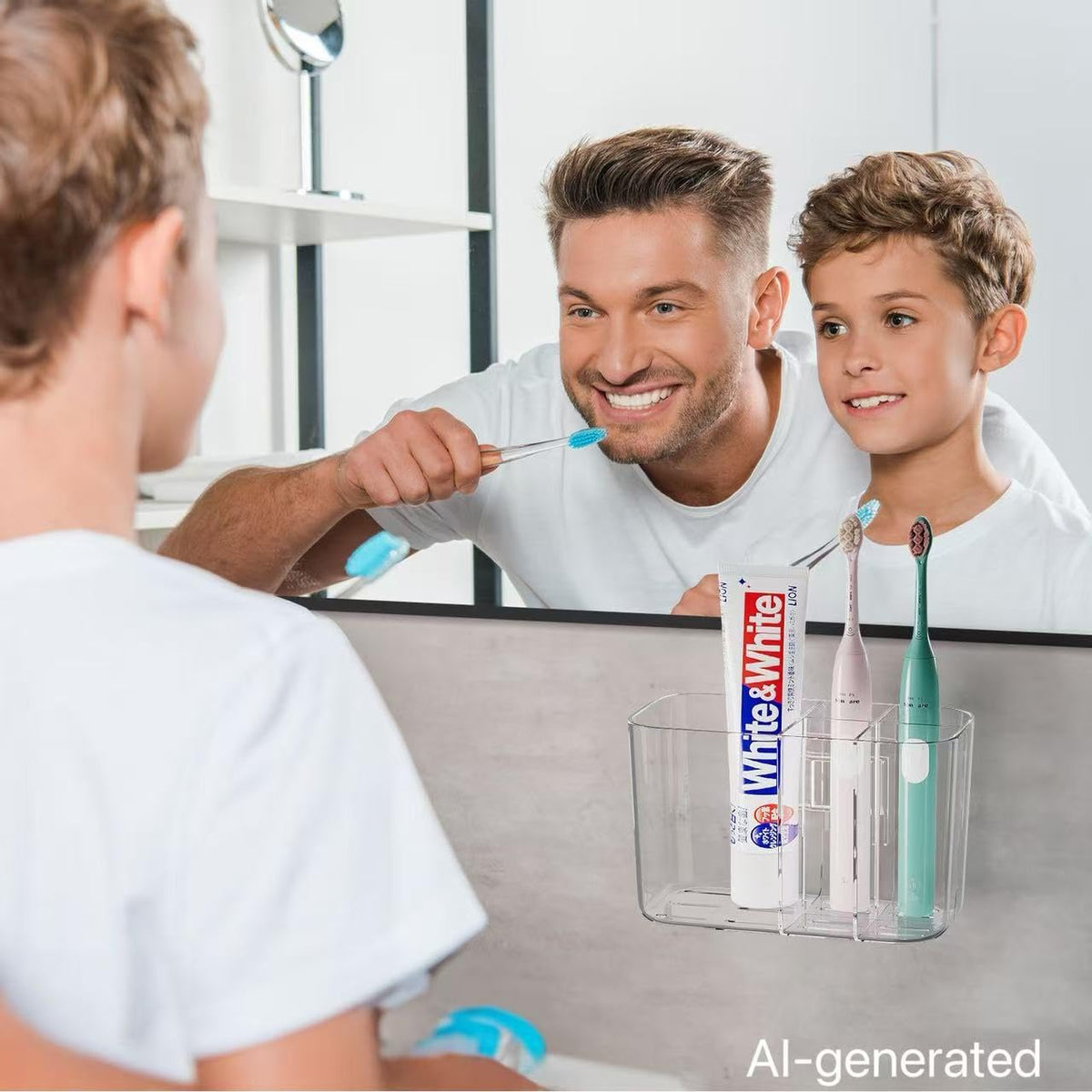 5 Slots Toothbrush Holders Wall Mounted for Bathrooms