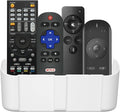 suptek Remote Control Holder Wall Mount，Hole-Free TV Remote Holder for 3 or 4 Remotes, White, Quantity 1, (S4W)