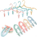 12 Pcs Foldable Travel Hangers with Clips, Plastic Hanger Folding Clothes Hangers Space Saving Clothes Hangers - Coat Hangers for Cruise Business Trip Travel