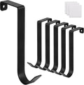 Over The Door Hooks, 6 Pack Heavy Duty Hanger Hook for Hanging (Black-6)