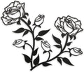 ESTART Large Rose Flower Wall Decor, 15“H Black Rose Flower Metal Wall Art