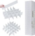ALBAD Plastic Drawer Dividers Adjustable Drawer Organizer Dividers Separator for Tidying Clutter/Cutlery/Underwear/Socks/Clothes/Dresses/Boxes/Bins in Kitchen Bathroom Bedroom Office