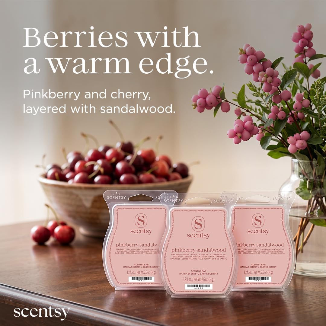 Scentsy Pinkberry Sandalwood Wax Melts, 3 Pack, 7.8 Oz
