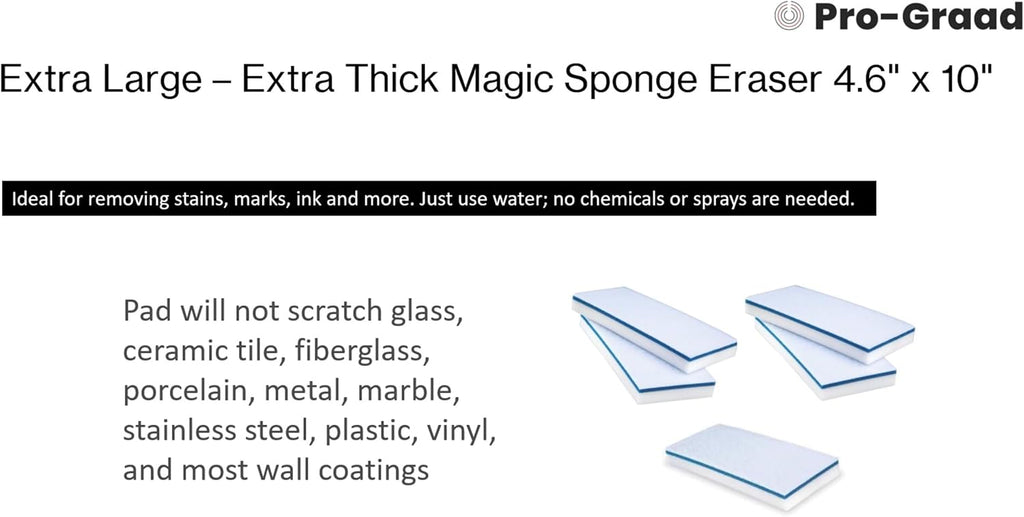 4610 Eraser Pads 4.5" x 10" Melamine Mop Sponges, 10 Pack