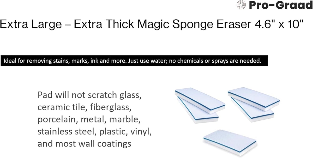 4610 Eraser Pads 4.5" x 10" Melamine Mop Sponges, 10 Pack