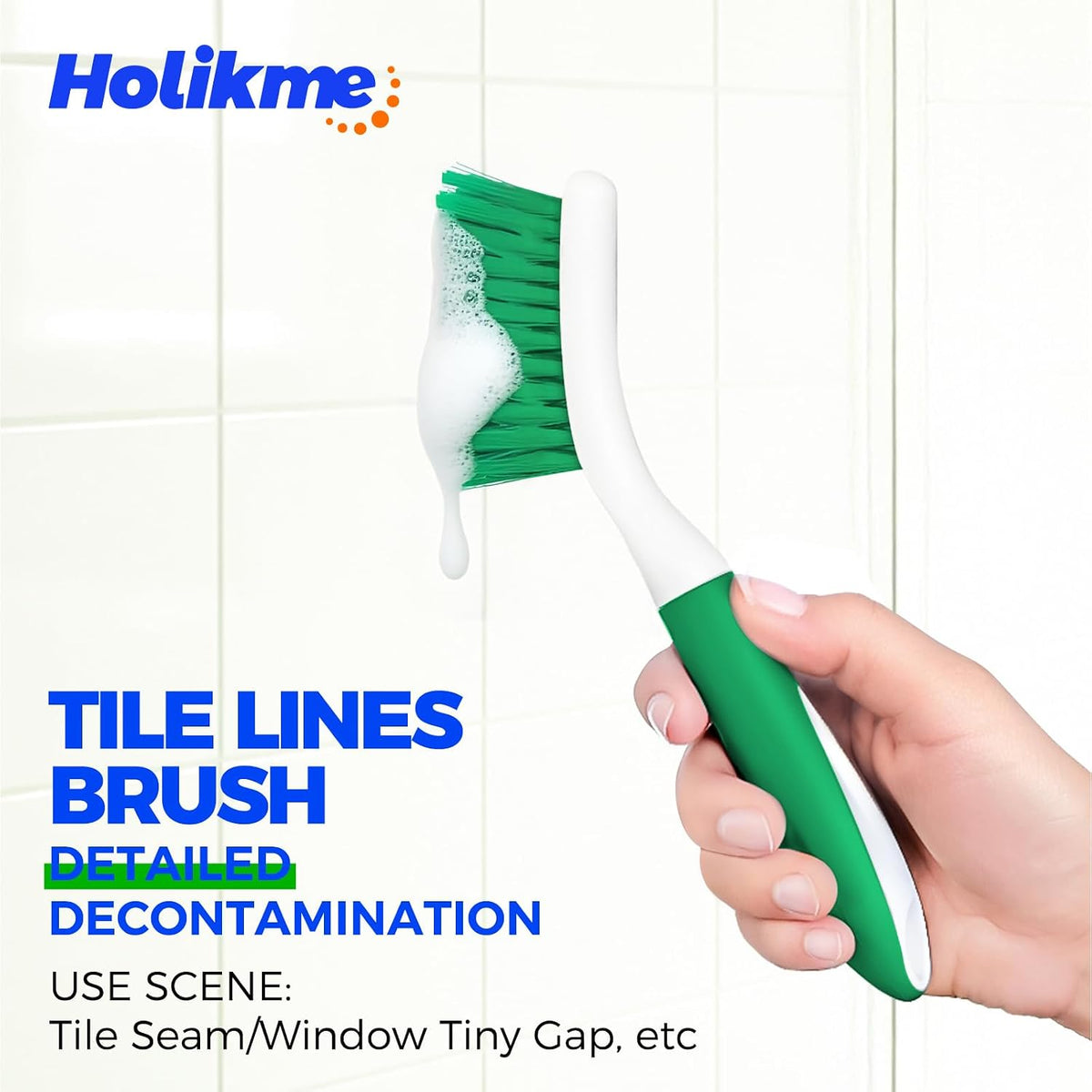 Holikme 5 Pack Cleaning Brush Scrub Brush Kitchen Brush for Floor,Green