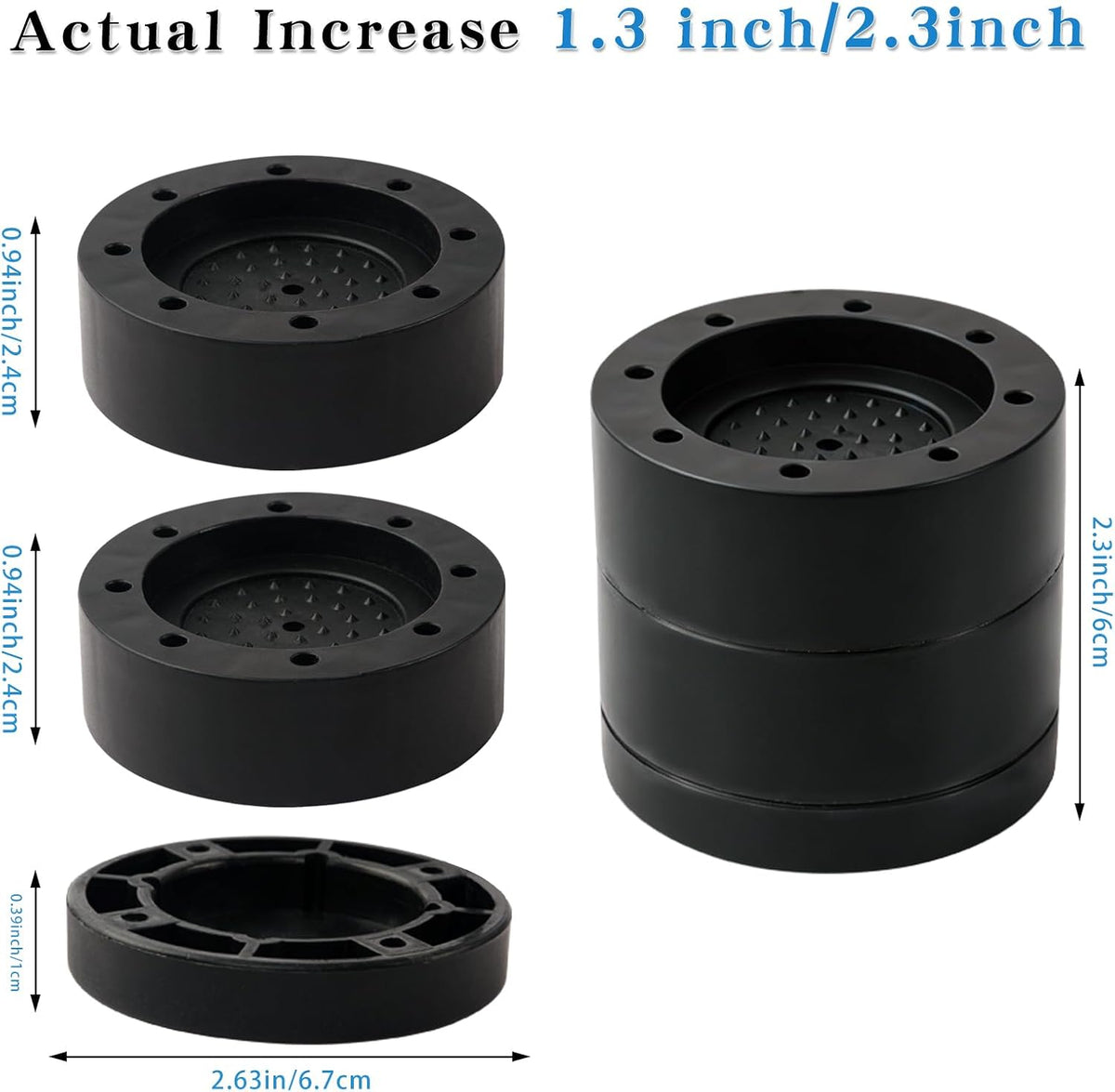 Bed Risers Adjustable Furniture Risers Heavy Duty Lifts Height 2 "