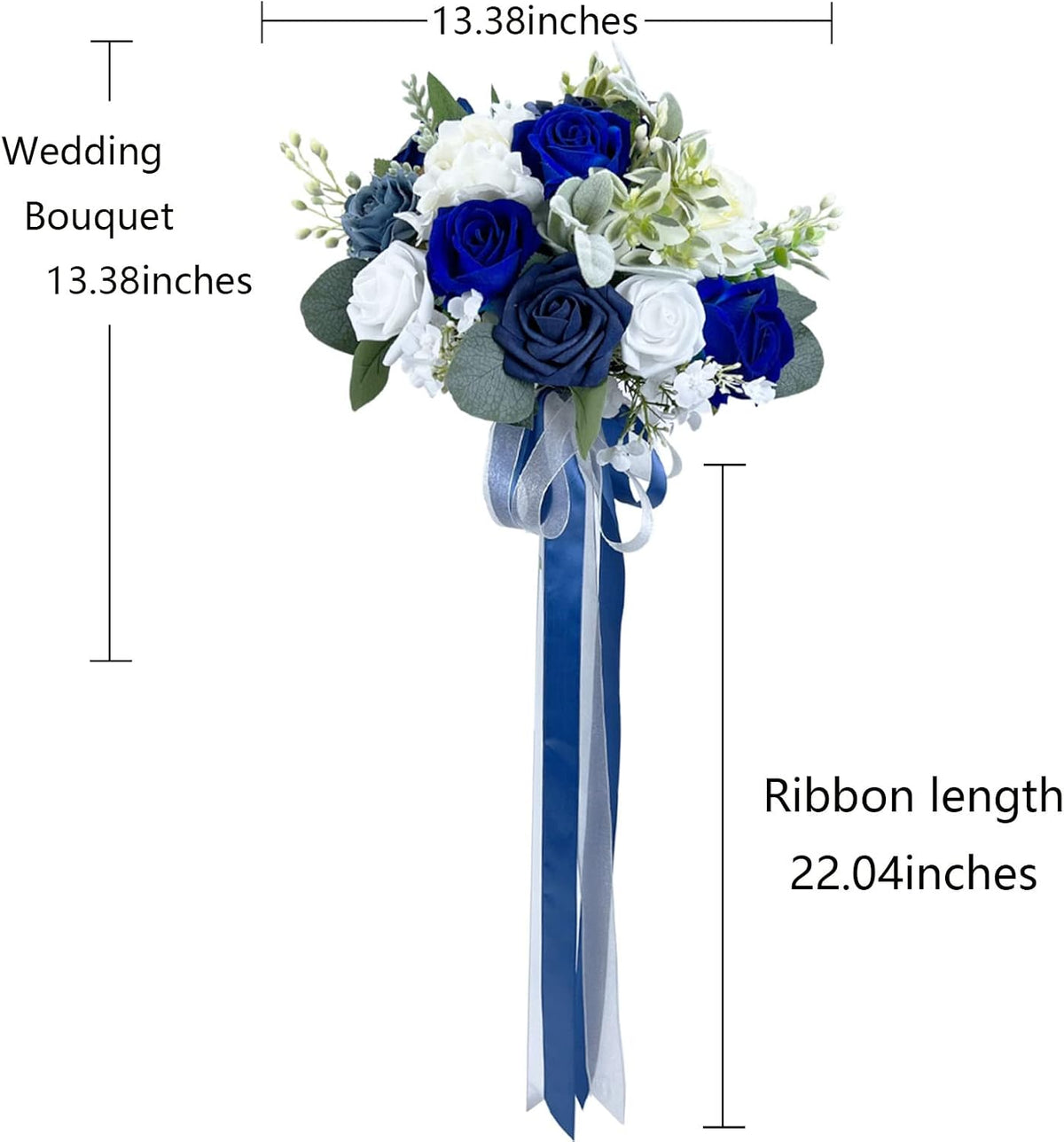 CherishedMoments Navy Blue Bridal Bouquet,12.3Inch,Seaside Wedding Bouquets