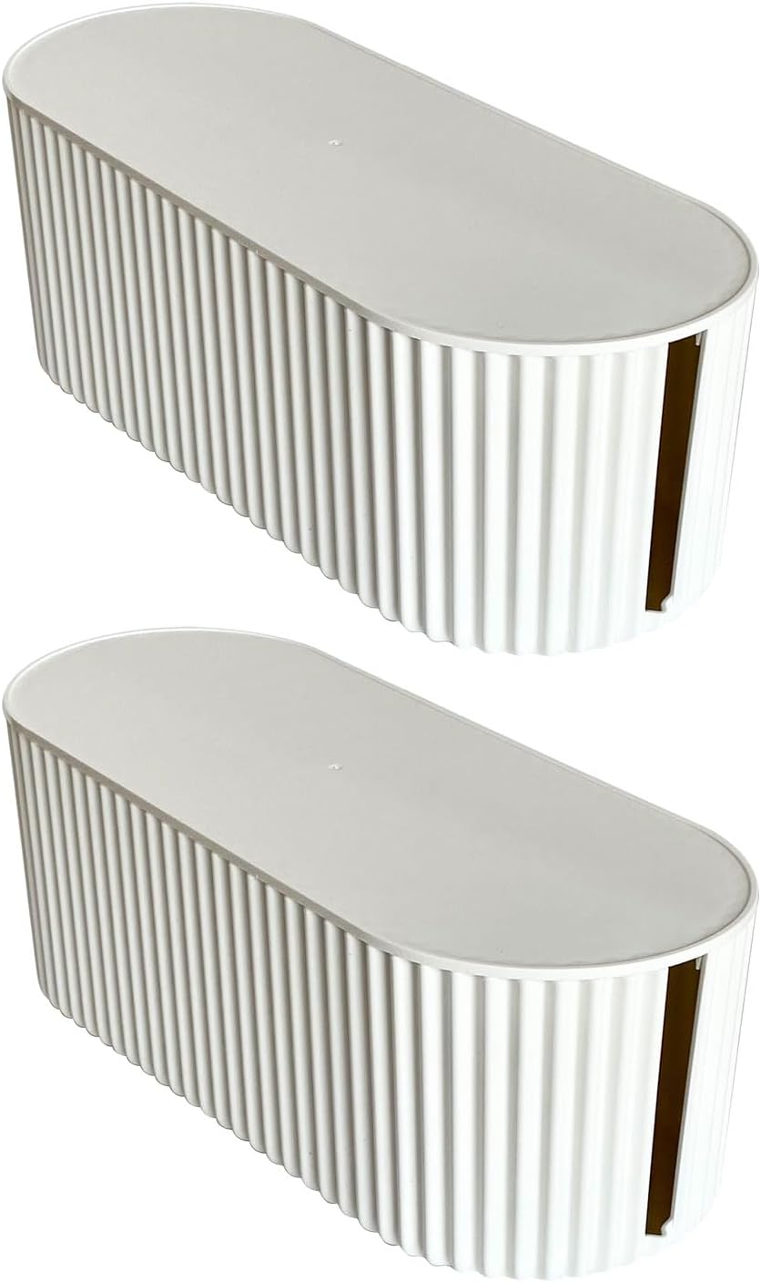 Cable Management Box, White, Large, 2 Pack