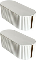 Cable Management Box, White, Large, 2 Pack