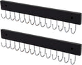 SCUNDA Wall Mounted Necklace Holder, Classic Style Necklace Holder, Tangle-Free Wall Jewelry Organizer with 28 Hooks(2 Packs,Black)