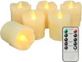 6 Pack Real Wax Flameless Candles with Remote, 2" x 2.5", Last 240H