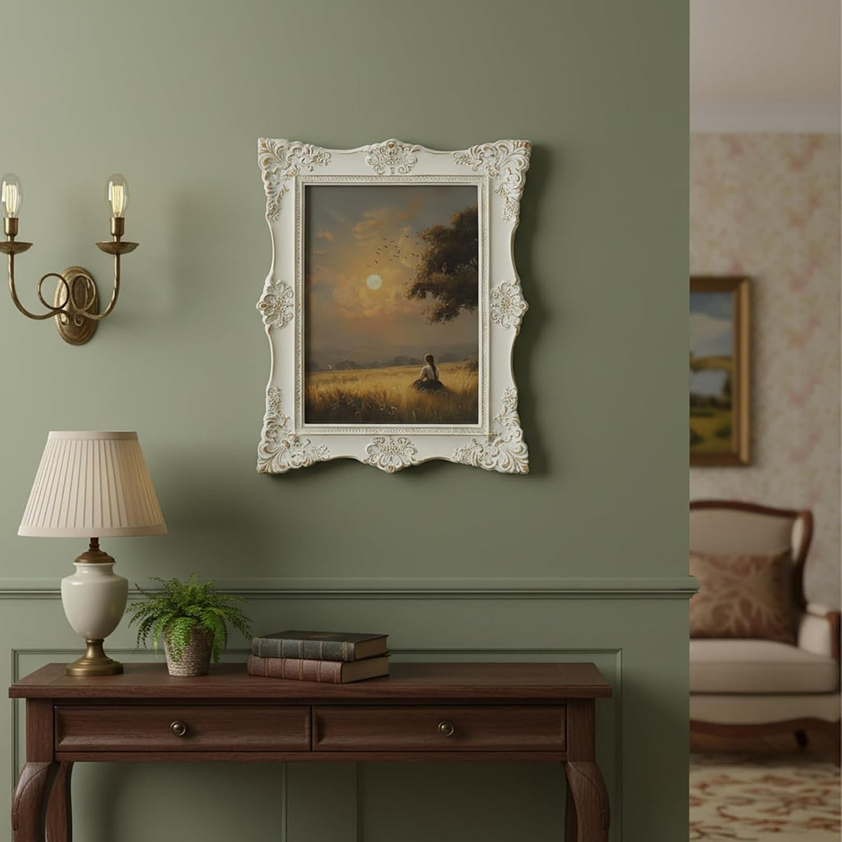 5x7 Vintage Picture Frames -5x 7 Antique Picture Frame, Ornate Frames 5 X 7 With Glass Front For Tabletop Photo Display And Wall Hanging, Victorian Poster Frame 5 By 7 (White/Gold, 5X7)