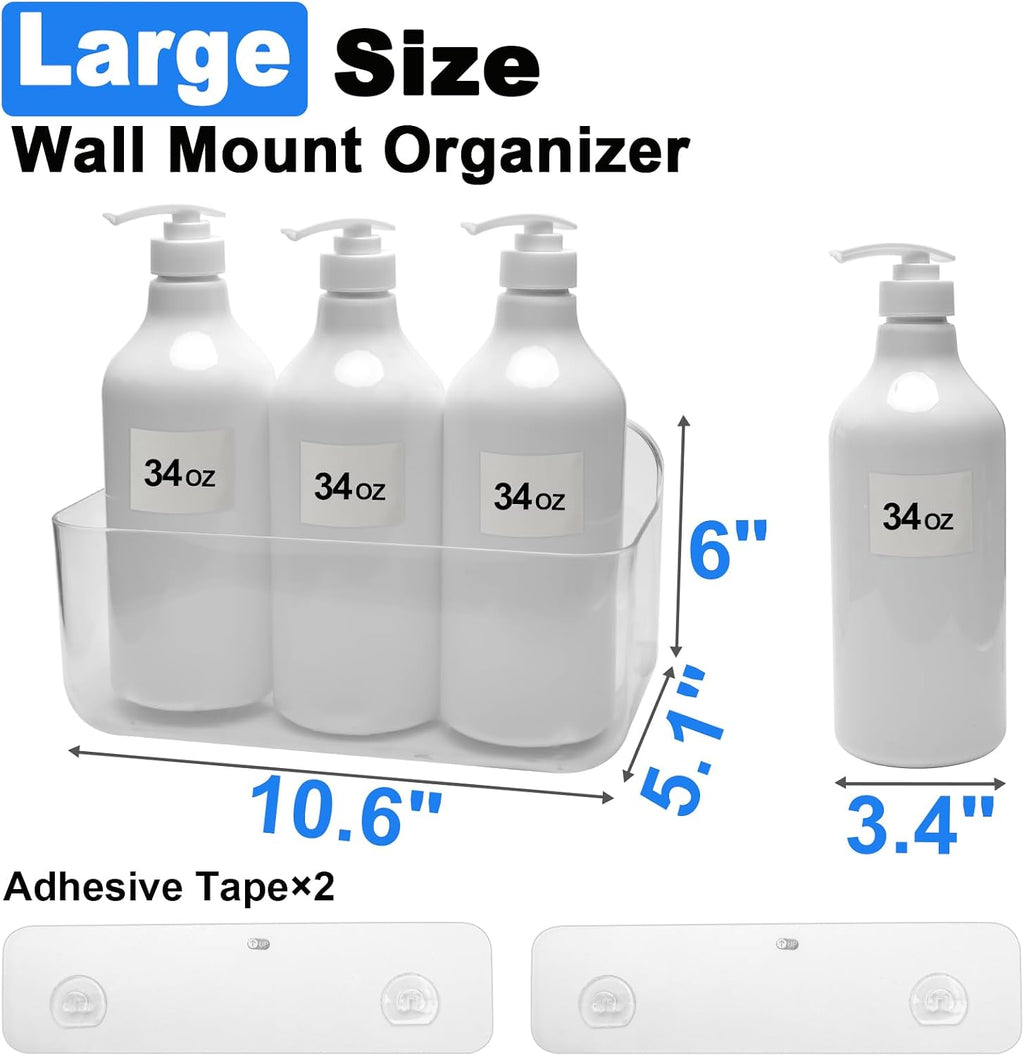 Diesisa Wall Mount Organizer, Large Adhesive Wall Self - Bathroom Shelf