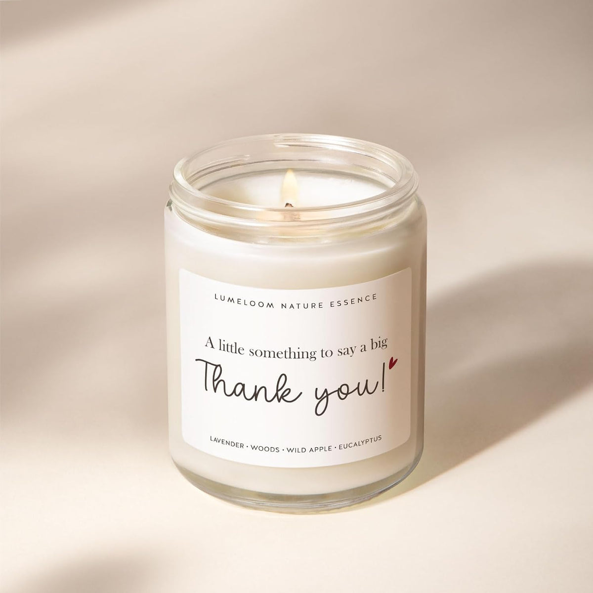 LUMELOOM Thank You Gifts for Women Men- 9oz Lavender Scented Soy Wax Candle