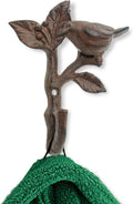 Comfify Rust Brown Bird on a Branch Cast Iron Wall Hook – Screws Included
