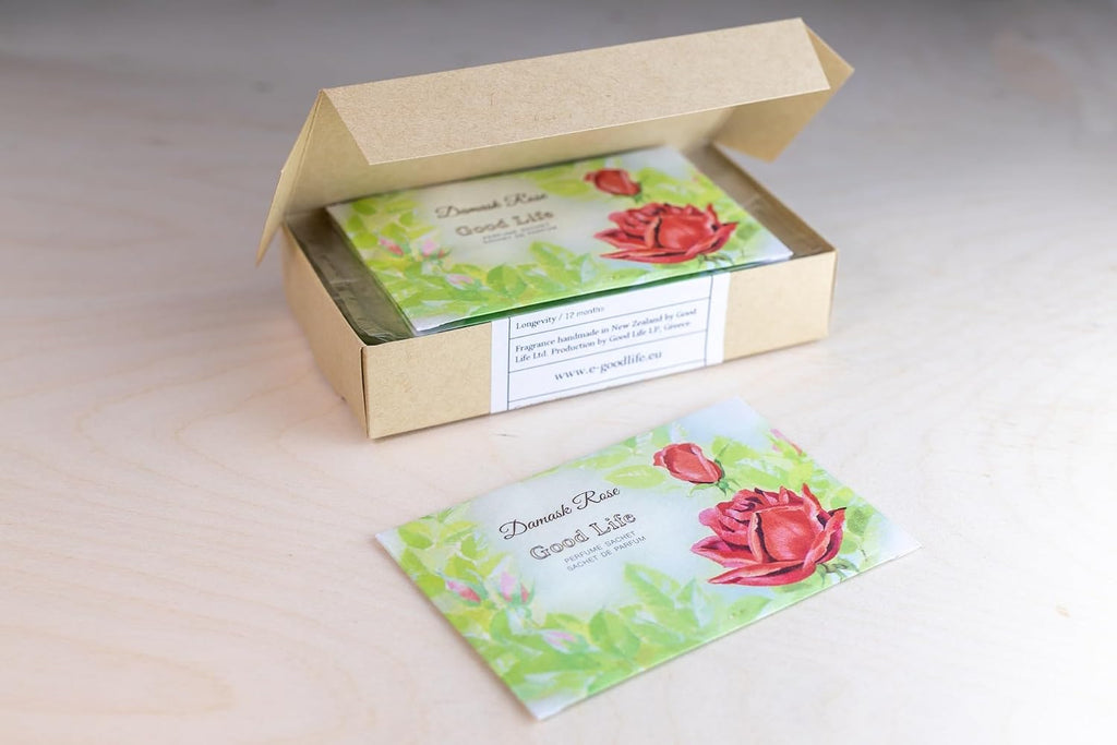 Good Life Damask Rose Scented Sachets | Designed in New Zealand | 12 Sachets