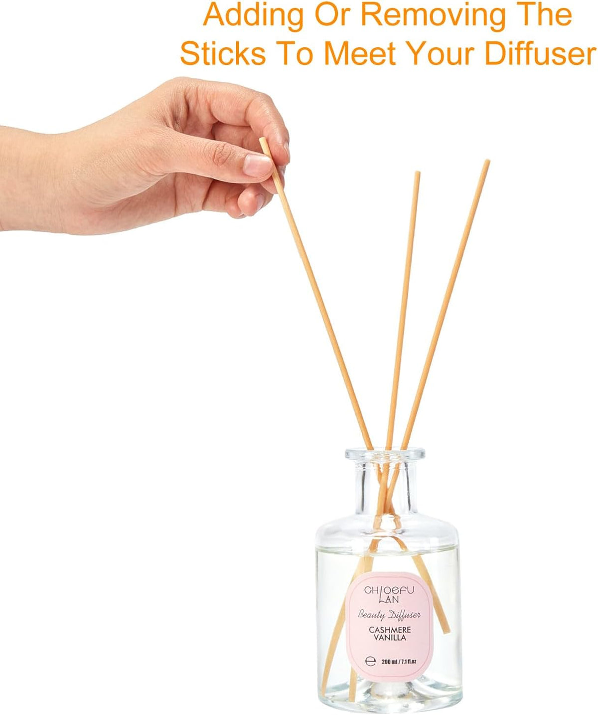 Chloefu Lan Lilac Reéd Diffuser Oil, 6.7 oz Refreshing Natural Essential Scented Oil with Purple Flower Diffuser Sticks,Bathroom Decor, Home & Office Decor,Diffuser Oil Gift Set