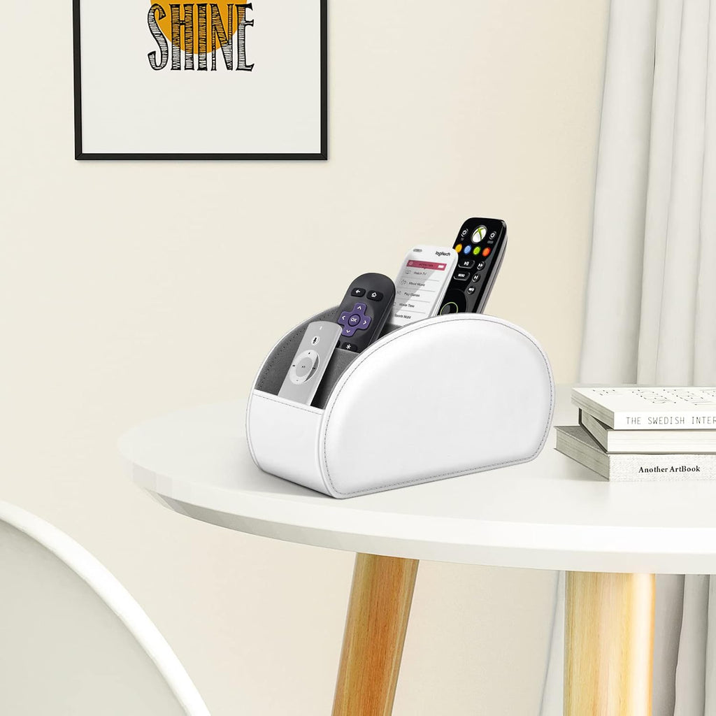 FINTIE Remote Control Holder with 9 Compartments Vegan Leather