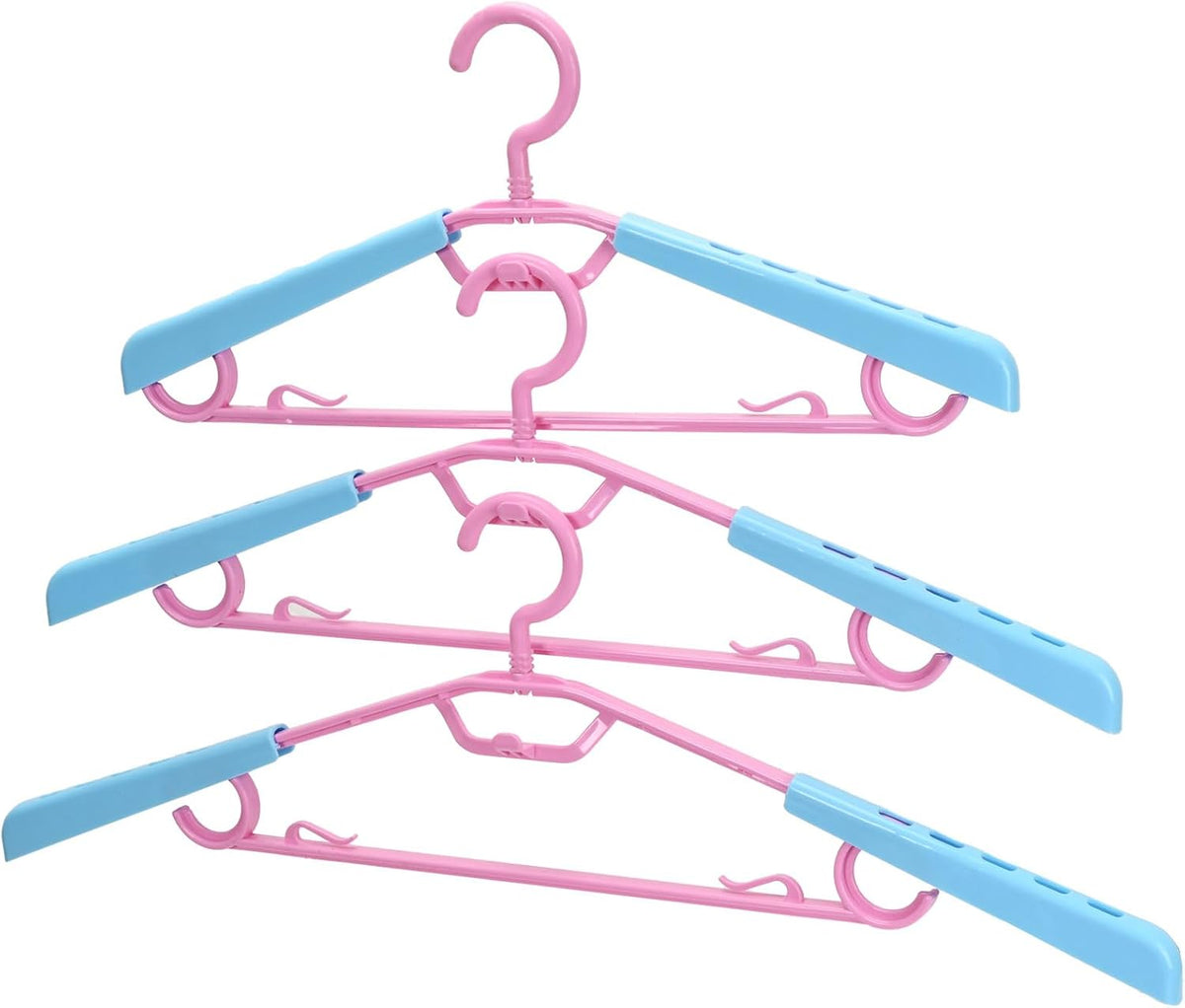 6-Pack Heavy Duty Plastic Extra-Wide Arm 15"-23" Suits Clothes Hangers with Swivel Hooks,Perfect for Coat,Jacket,Dress,Shirt,Trousers or Closet Space Saving,Pink