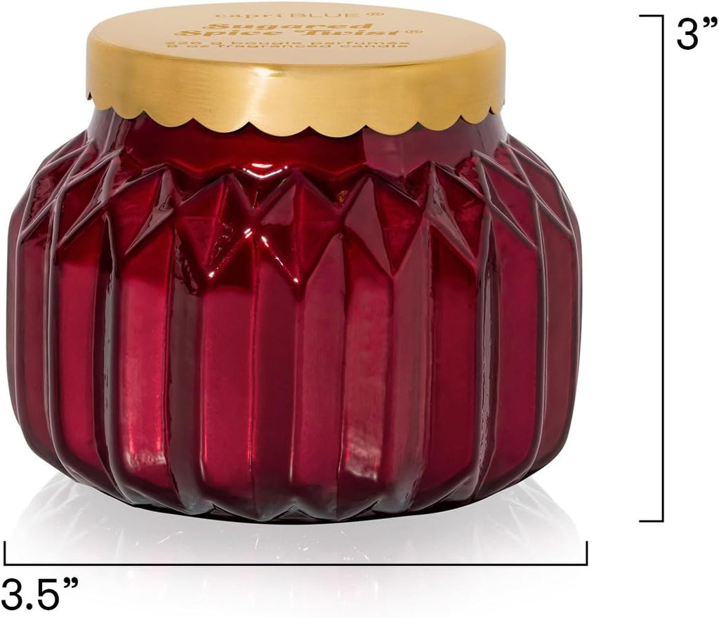 Capri Blue Sugared Spice Scented Candles for Home | Ruby Red, 8 oz