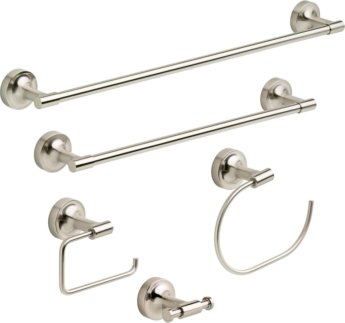 Franklin Brass Voisin (1-Pack) 24" Towel Rack for Bathroom, Satin Nickel Towel Bar for Bathroom Wall Towel Holder Rod Wall Mounted Bathroom Accessories VOI24-SN