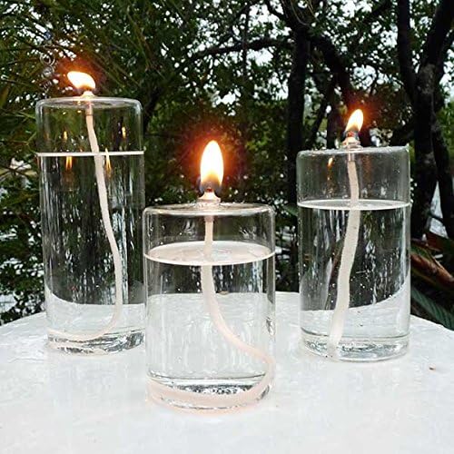 Firefly - Refillable Glass Oil Candle - 4 in Pillar for Emergency