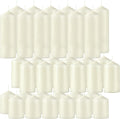 36-Pack Ivory White Pillar Candles Bulk Set, 2x3, 2x4, 2x6 Inch